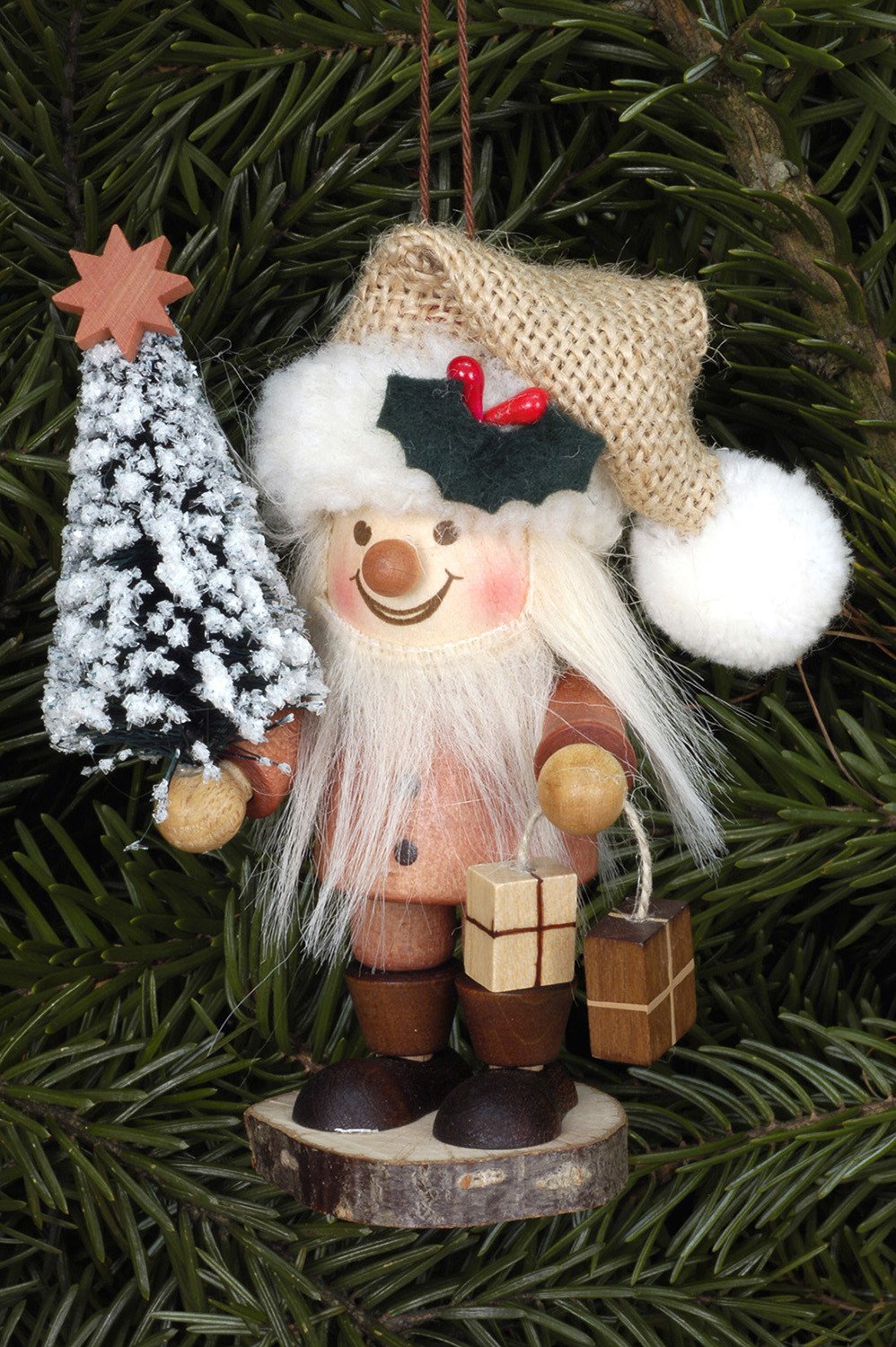 Large gnome Christmas tree decoration - Elf with presents